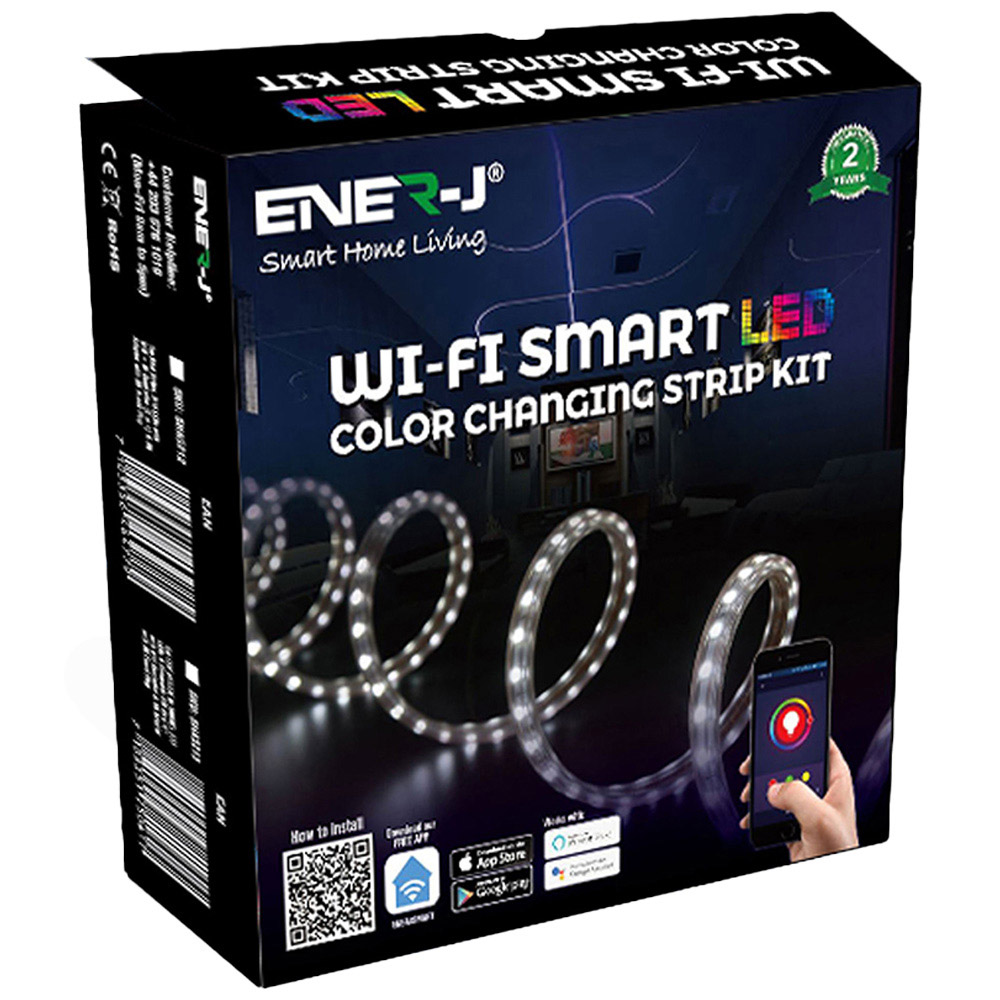 ENER-J Smart Wi-Fi Colour Changing LED Tape Strip Kit 5m Image 1