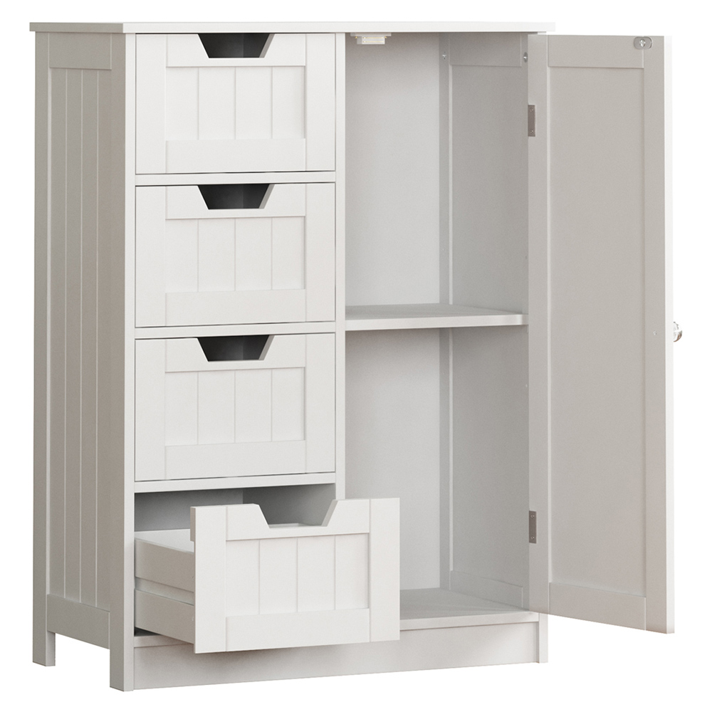 Lassic Bath Vida Priano White 4 Drawer Single Door Floor Cabinet Image 3