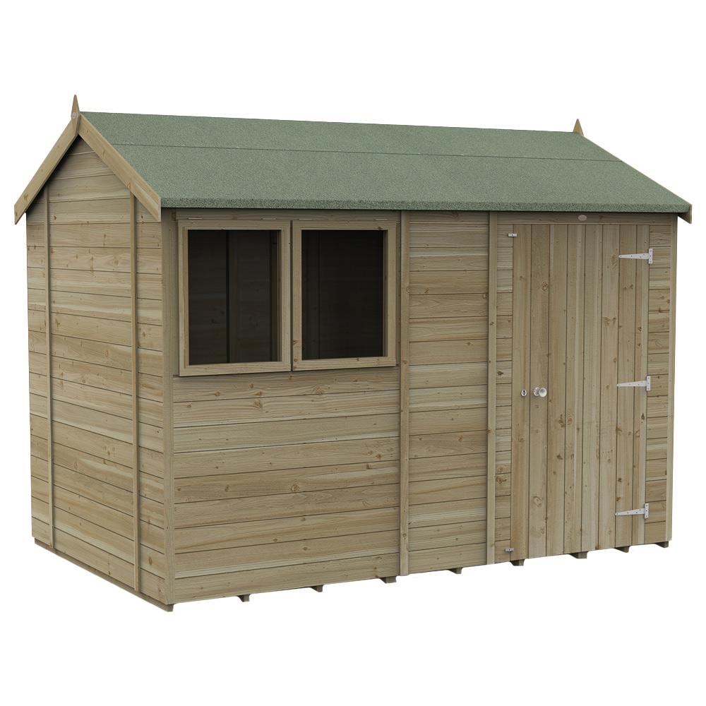 Forest Garden Timberdale 10 x 6ft Pressure Treated Reverse Apex Shed Image 1