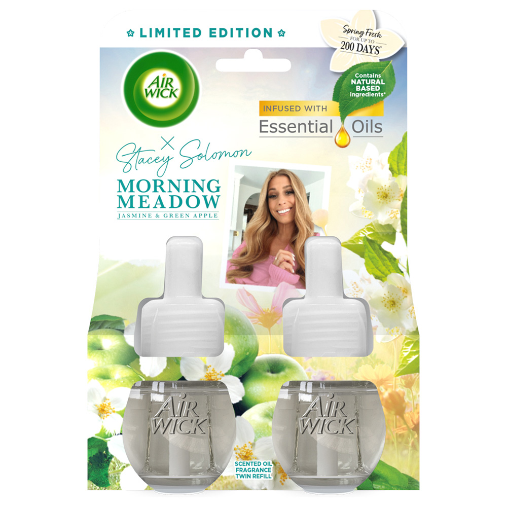 Air Wick x Stacey Solomon Morning Meadow Scented Oil Electrical Plug-In Diffuser Twin Refill 19ml Image 1