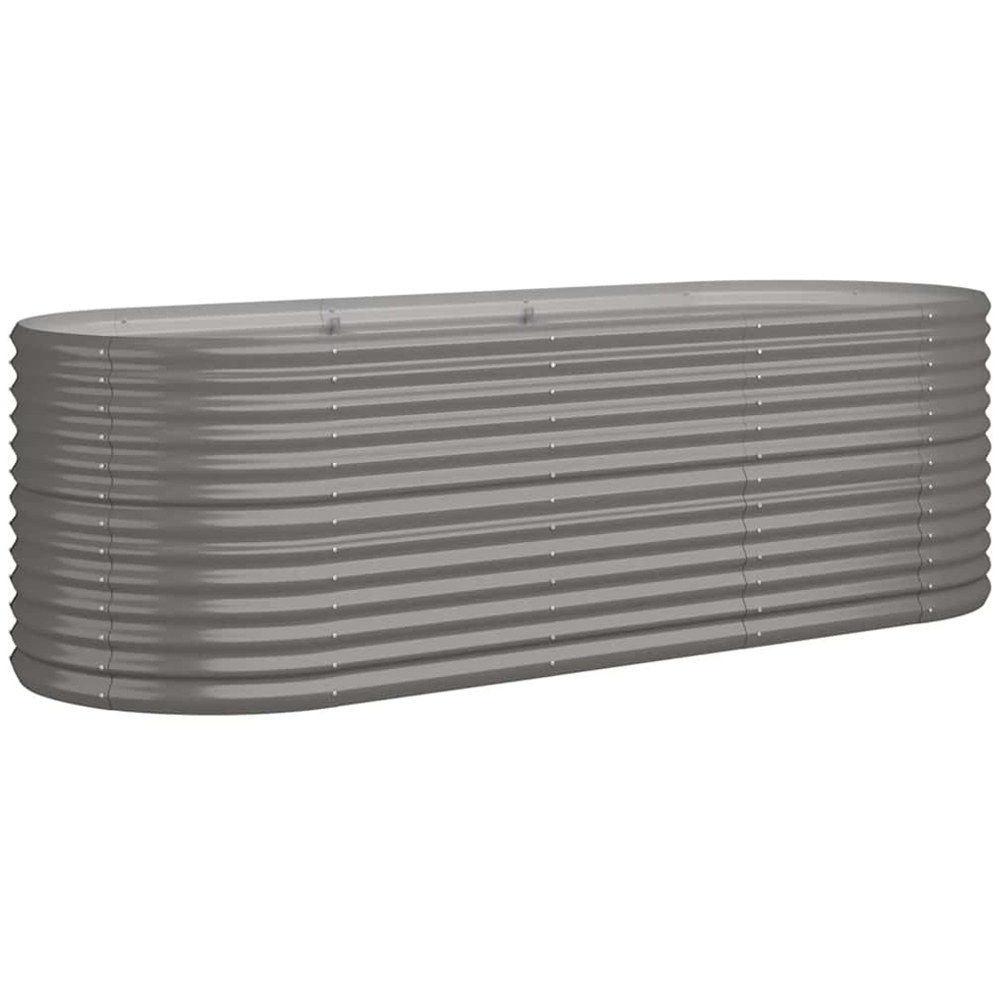 vidaXL Grey Galvanised Steel Raised Garden Bed 68 x 80 x 224cm Image 1