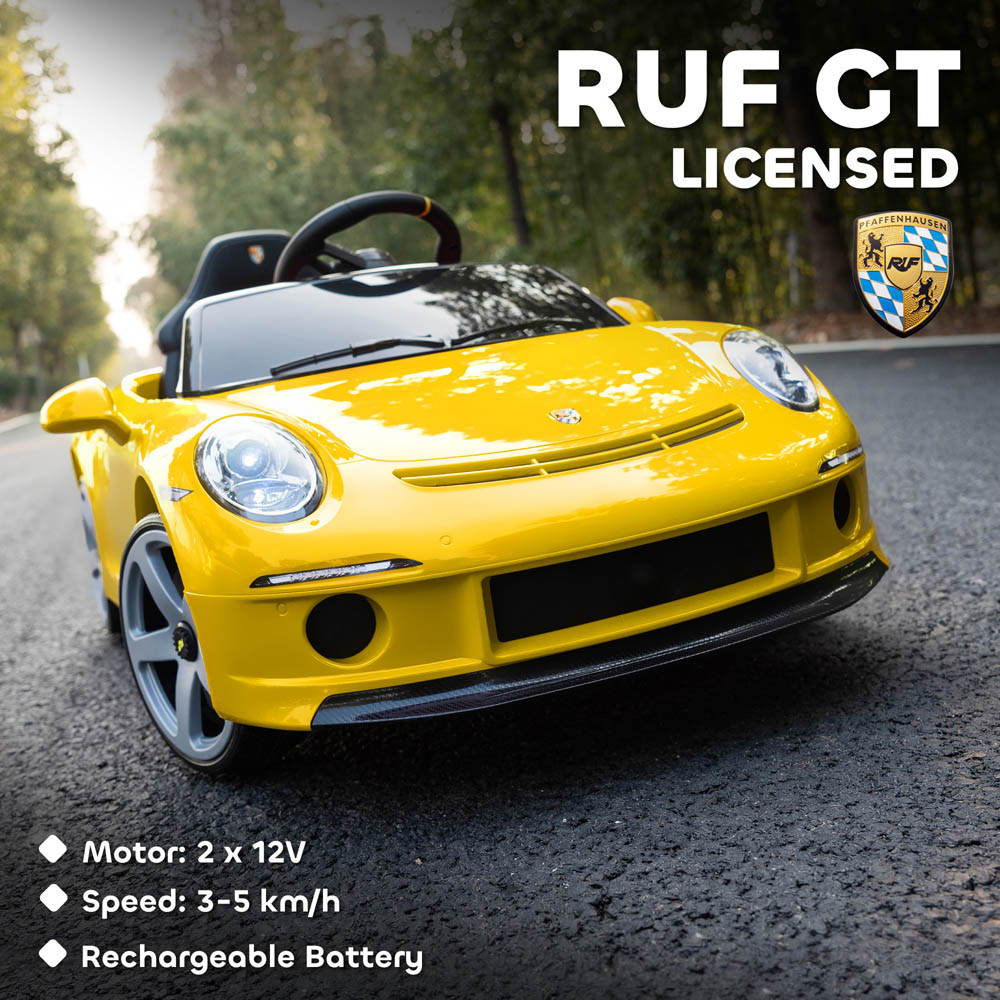 Tommy Toys RUF GT Yellow Kids Electric Car 12V Image 8
