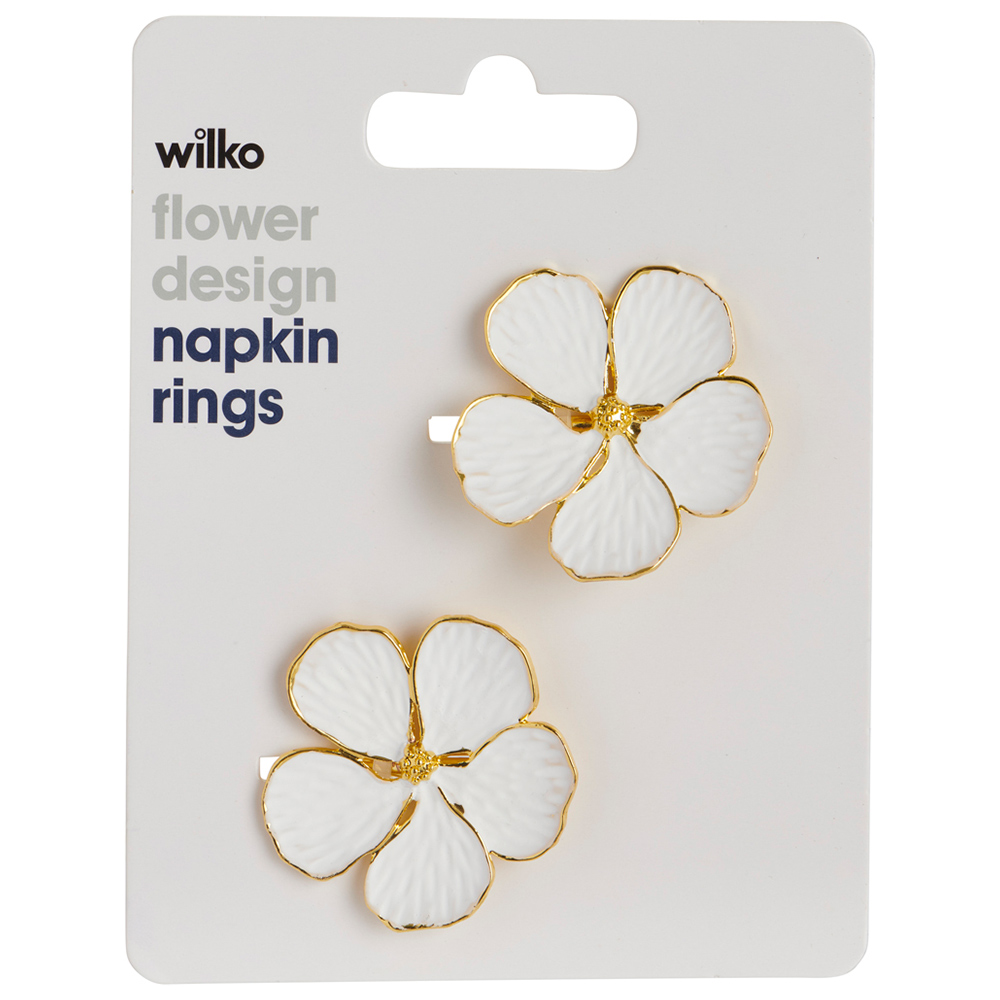 Wilko Flower Napkin Rings Set Of 2 Image 2