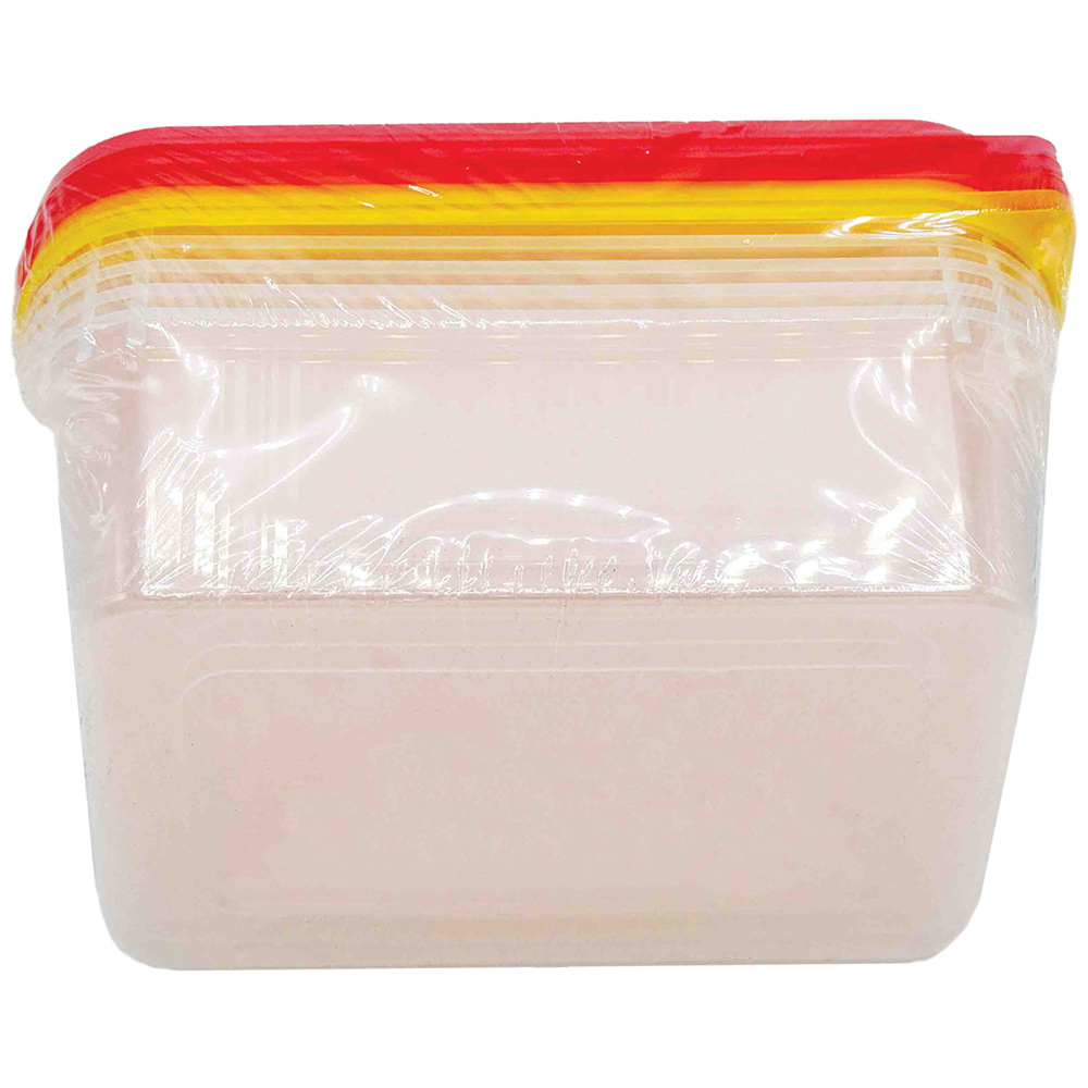RoundHouse Plastic Food Containers with Coloured Lids 650ml 5 Pack Image 4