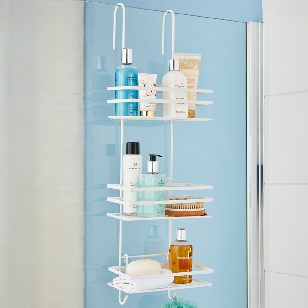 House of Home White 3-Tier Shower Caddy Image 2