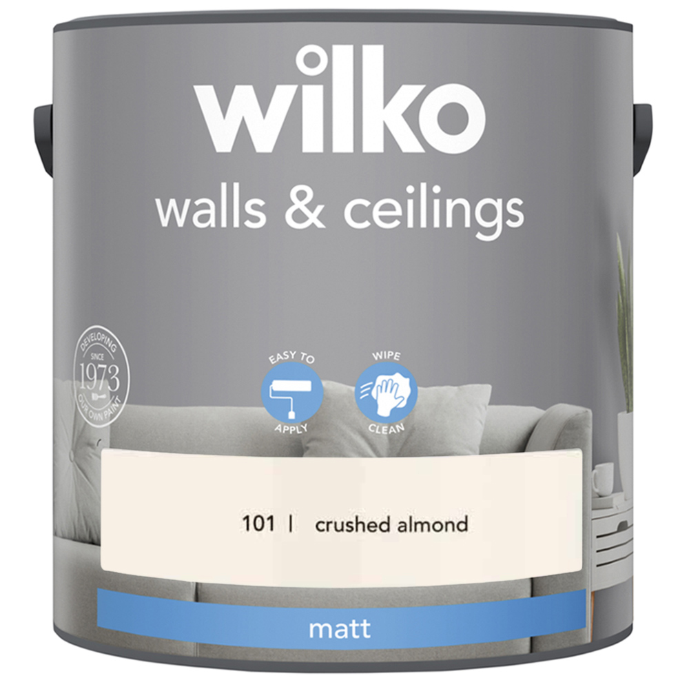 Wilko Walls & Ceilings Crushed Almond Matt Emulsion Paint 2.5L Image 2
