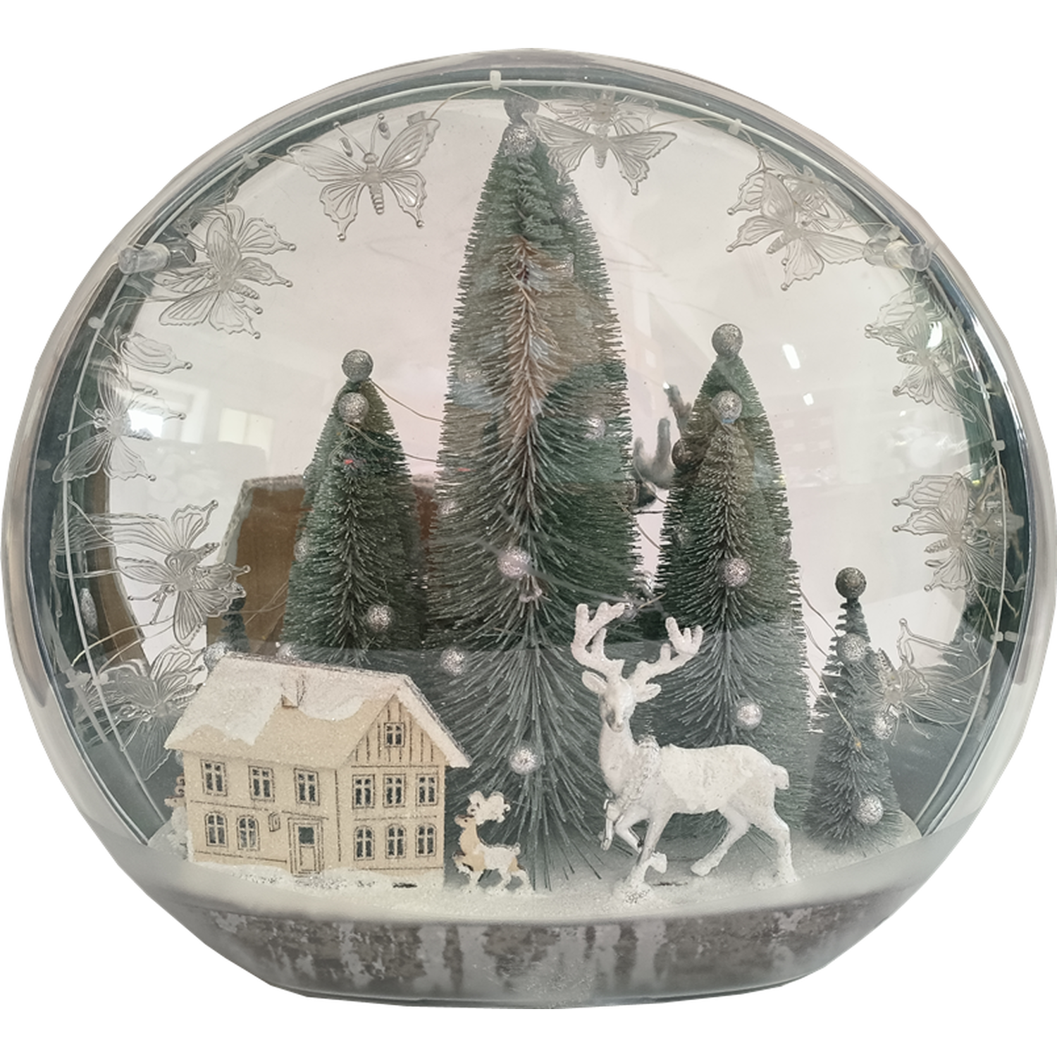 LED House & Reindeer in Forest Scene - Clear Image 2