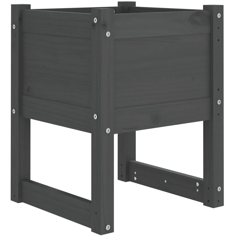 vidaXL Grey Solid Pine Wood Garden Planter 52.5 x 40 x 40cm Image 1