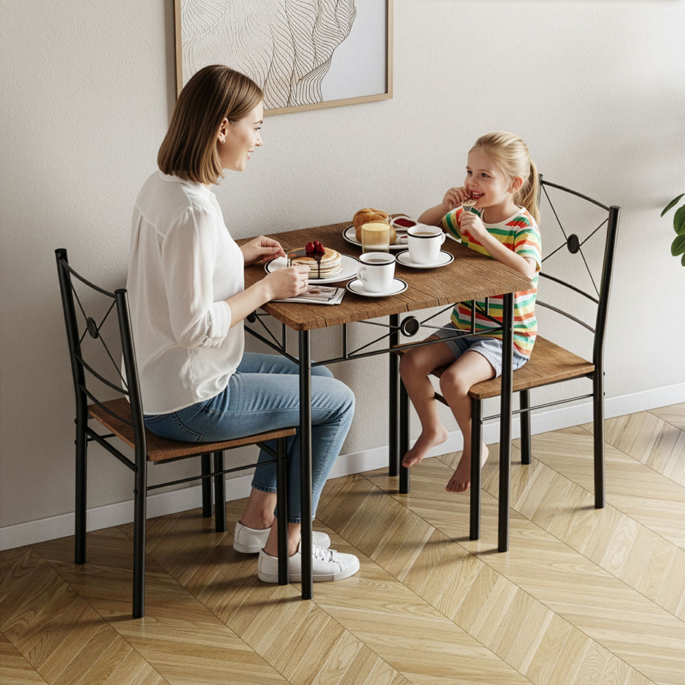 VIDA DESIGNS Roslyn 2 Seater Square Dining Set Dark Wood Image 4