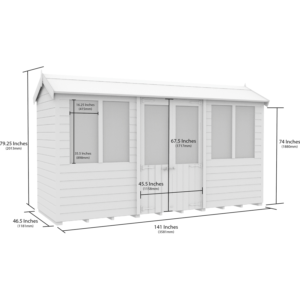 DIY Sheds 12 x 4ft Tongue and Groove Timber Apex Summerhouse Image 8
