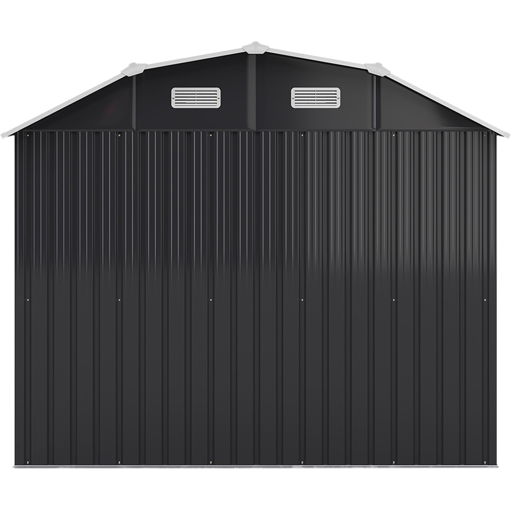 Living and Home 7.7 x 4.3ft Galvanised Steel Acrylic Storage Shed Black Image 3