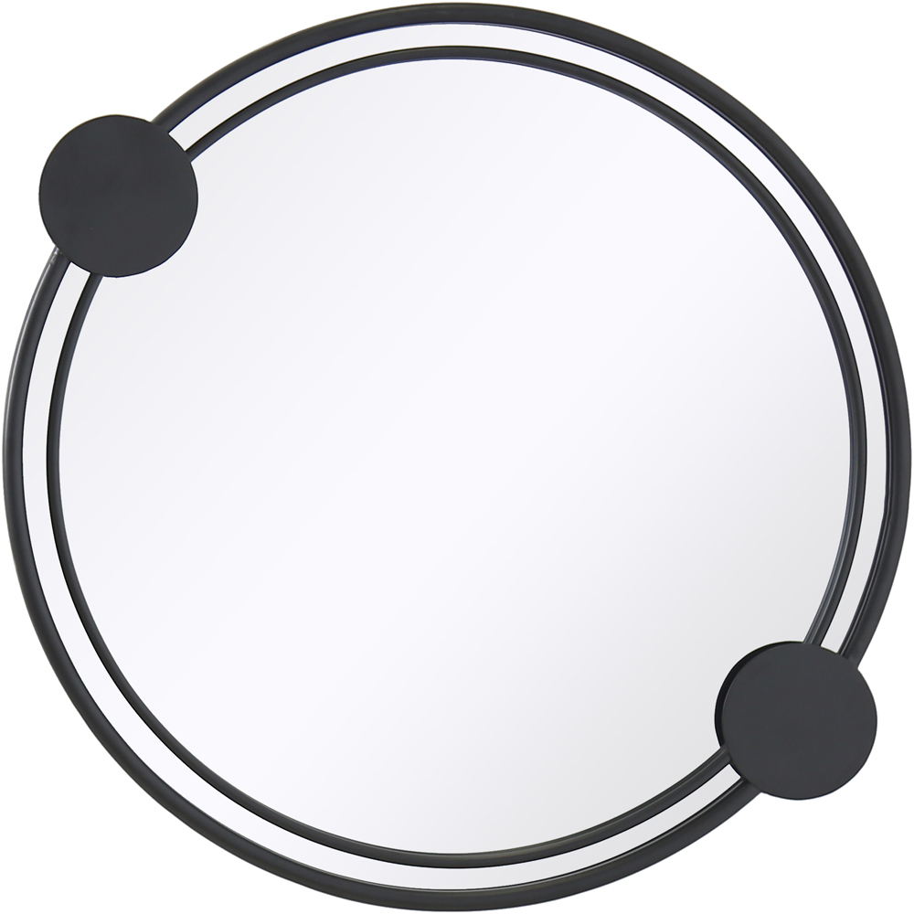 Charles Bentley Warsaw Black Dotted Round Wall Mirror Image 1