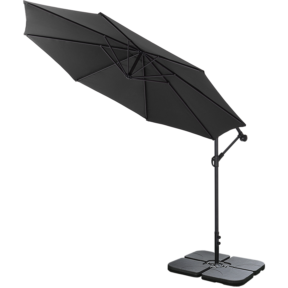 Living and Home Black Cantilever Parasol with Square Base 3m Image 3