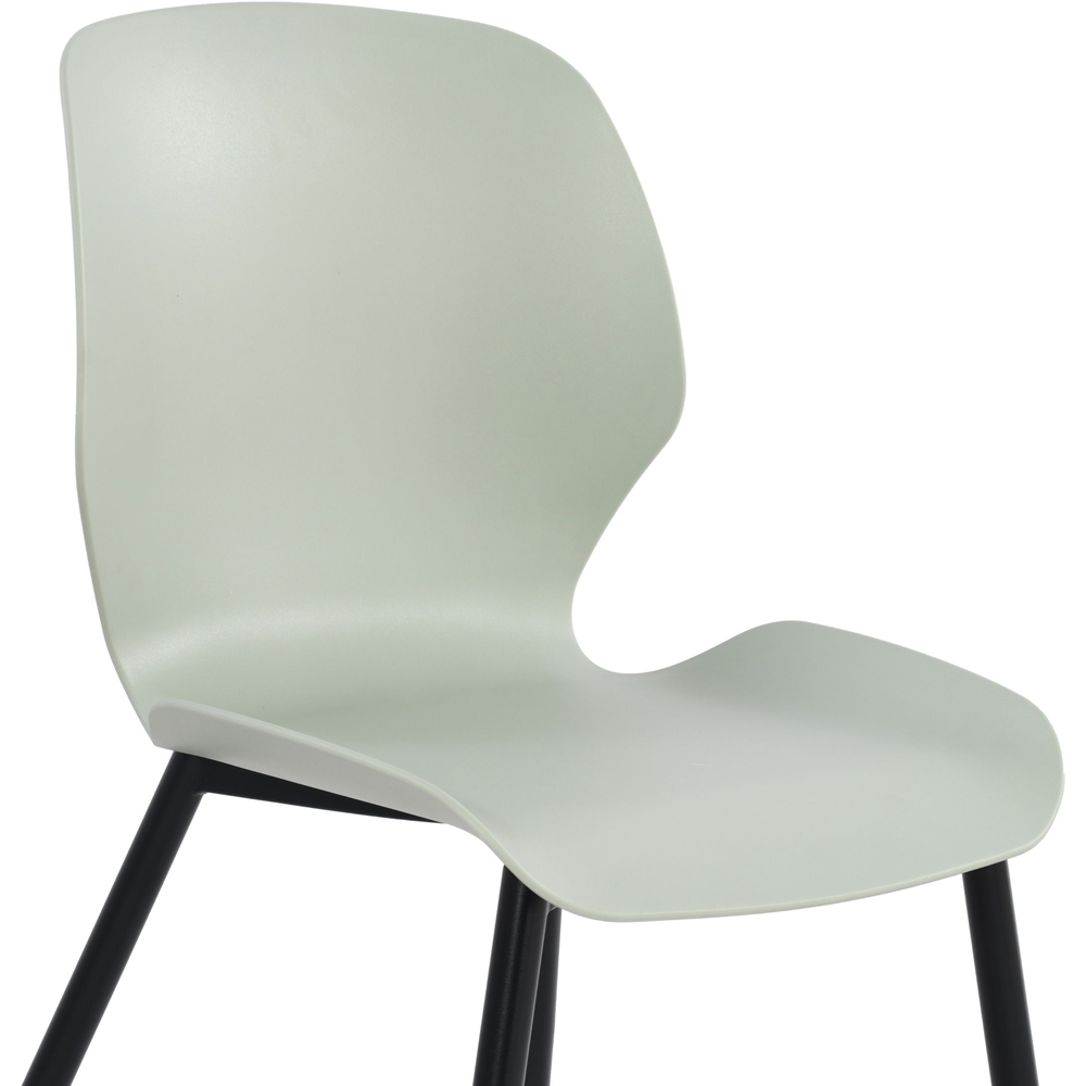 Core Products Carnaby Set of 2 Light Green Plastic Kitchen Chair Image 3