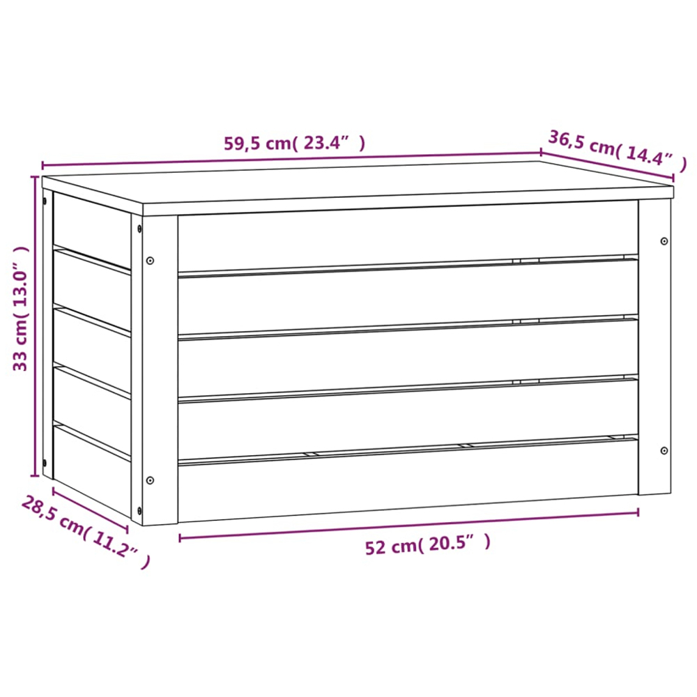 vidaXL White Solid Pinewood Stackable Storage Box Image 9