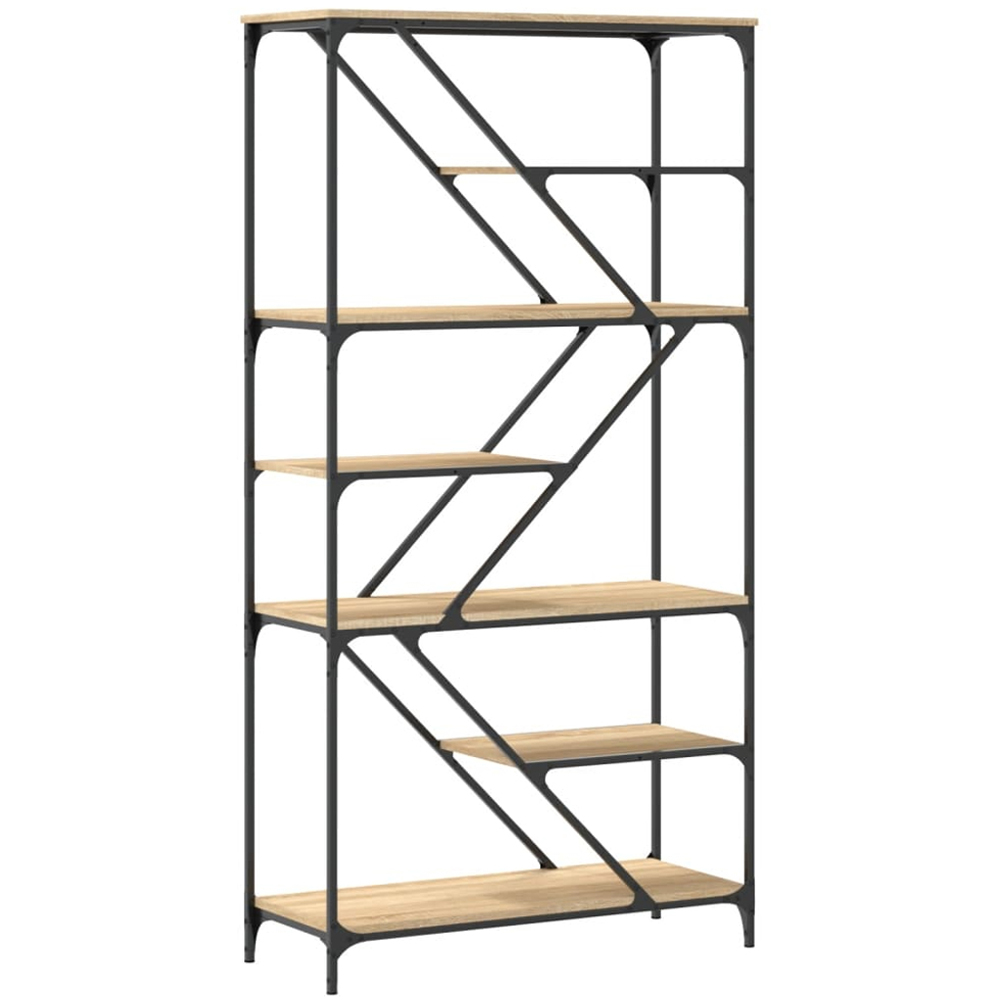 vidaXL 6 Open Shelf Sonoma Oak Bookshelf Image 6