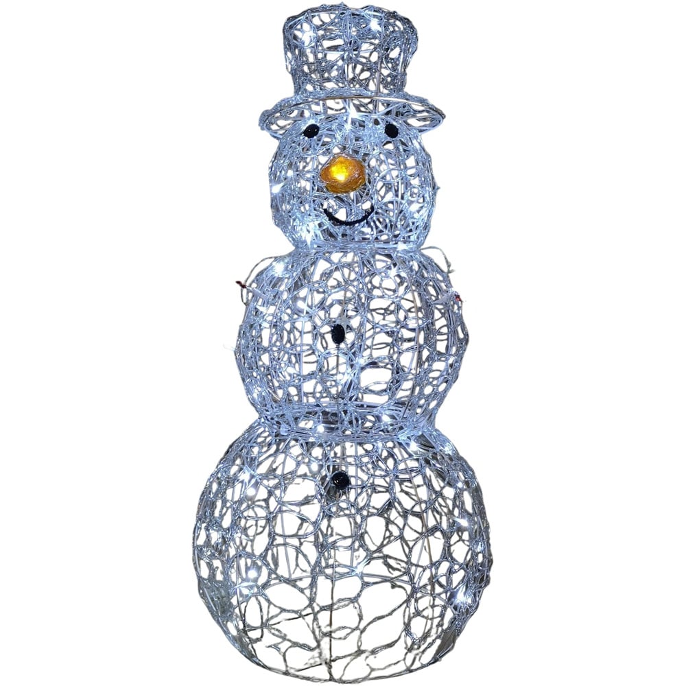 Premier 80 White LED Acrylic Snowman Christmas Decoration 90cm Image 2