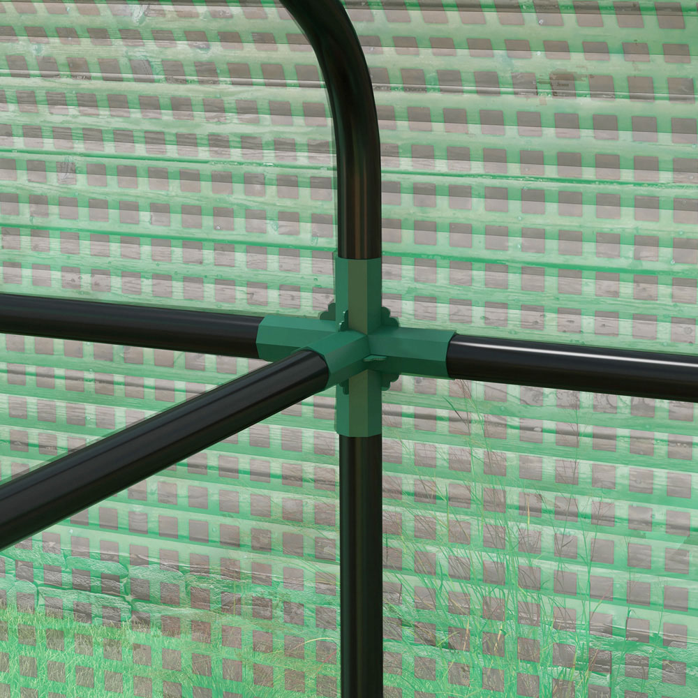 Outsunny Green Plastic 4.5 x 6.5ft Walk In Greenhouse Image 3