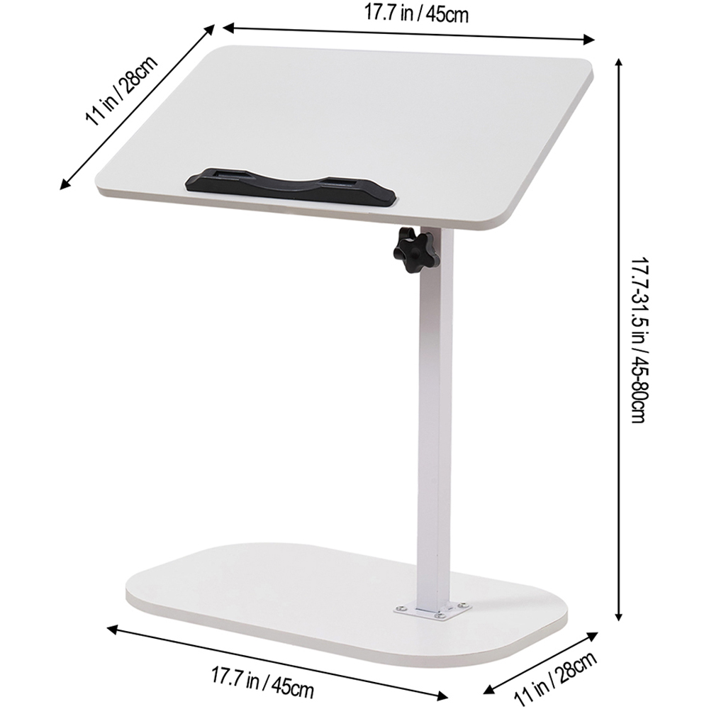 Living and Home White Adjustable C-Shaped Laptop Stand Table 45 x 28cm Image 9