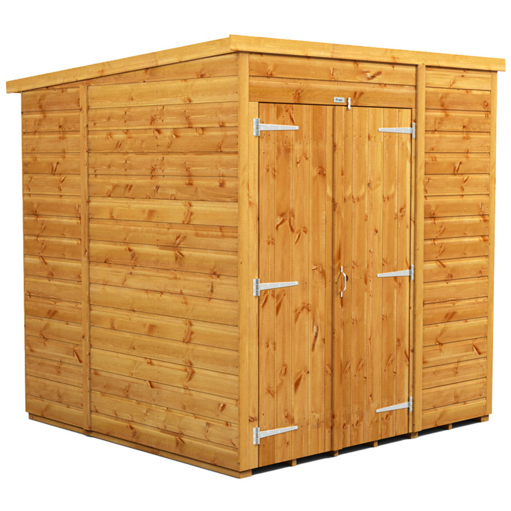Power Sheds 6 x 6ft Double Door Pent Wooden Shed Image 1