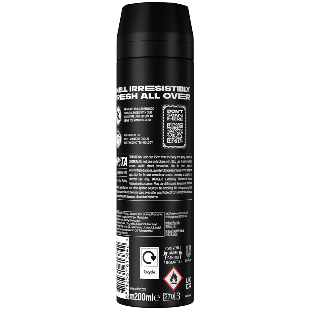 Lynx Deodorant Body Spray Black Image 2