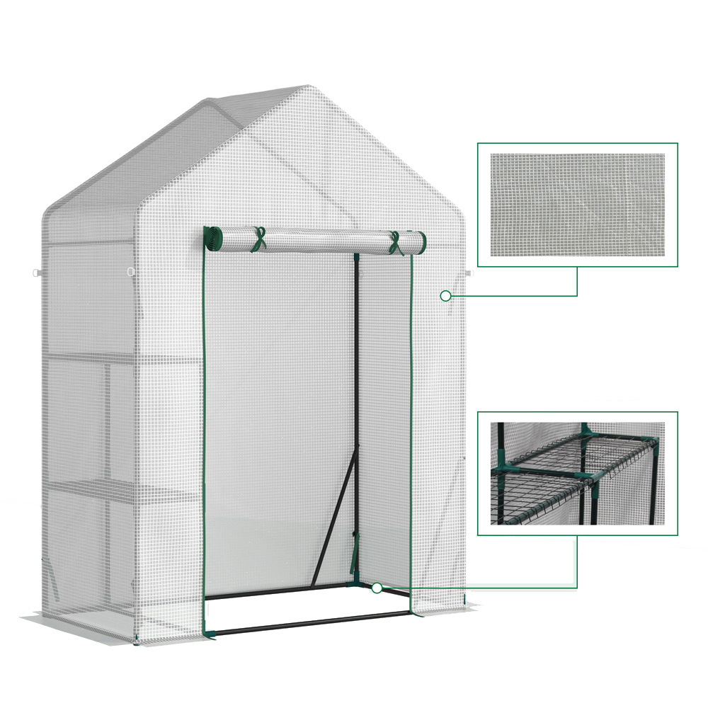Outsunny White Plastic 4.7 x 2.4ft Mini Greenhouse Image 4