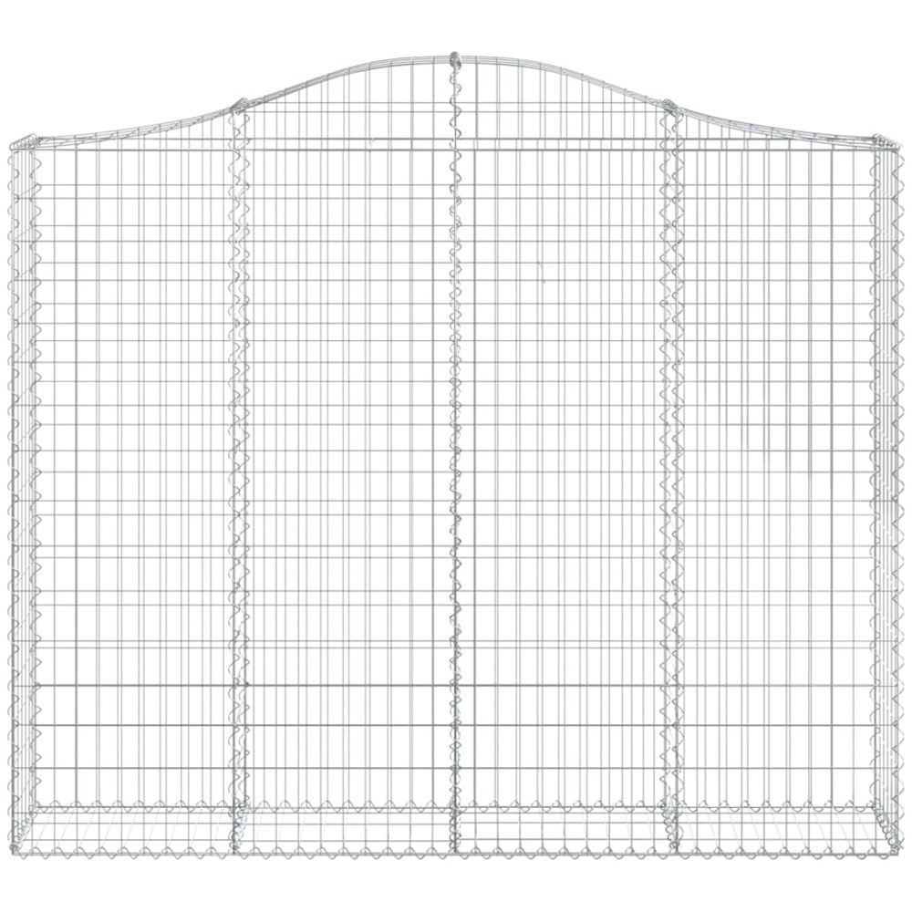 vidaXL Silver Galvanised Iron Arched Gabion Basket 200 x 30 x 160/180cm Image 1