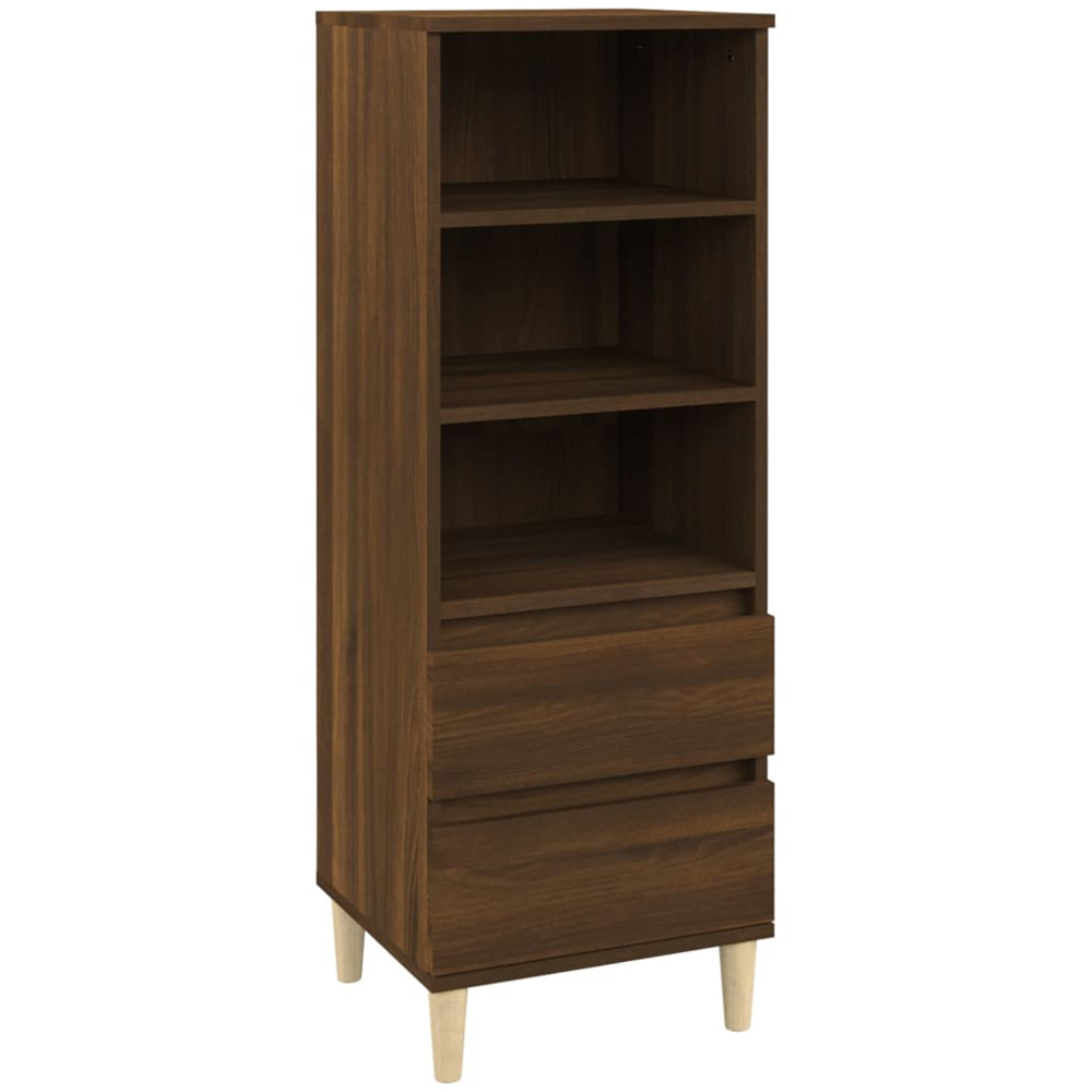 vidaXL 2 Drawer 3 Shelf Brown Oak Highboard Image 2