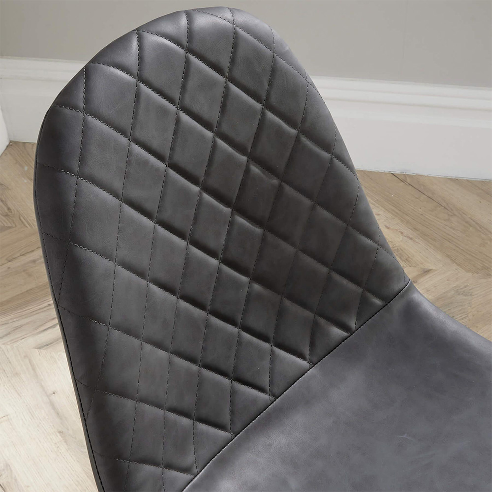 Home Source Grayson and Anastasia 4 Seater Black and Grey Round Dining Set Image 2