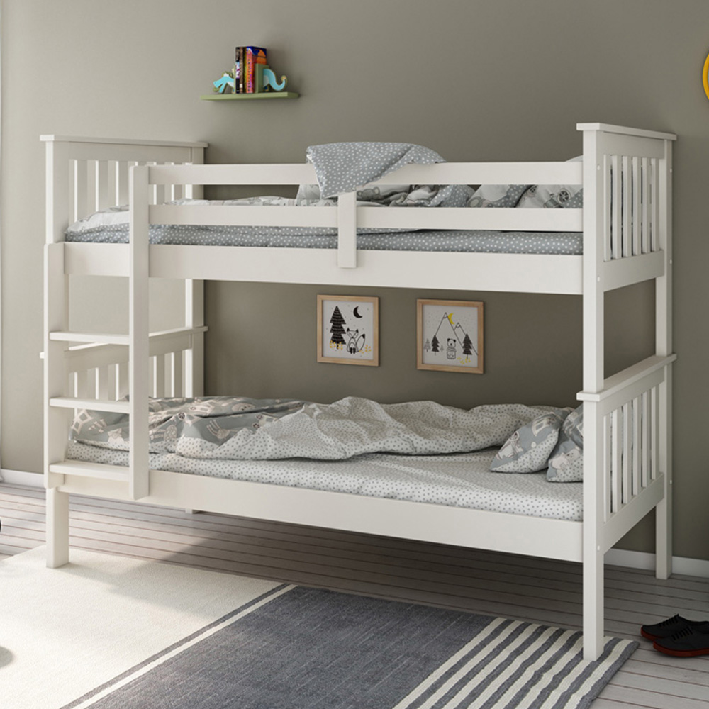 Carra White Bunk Bed Image 1