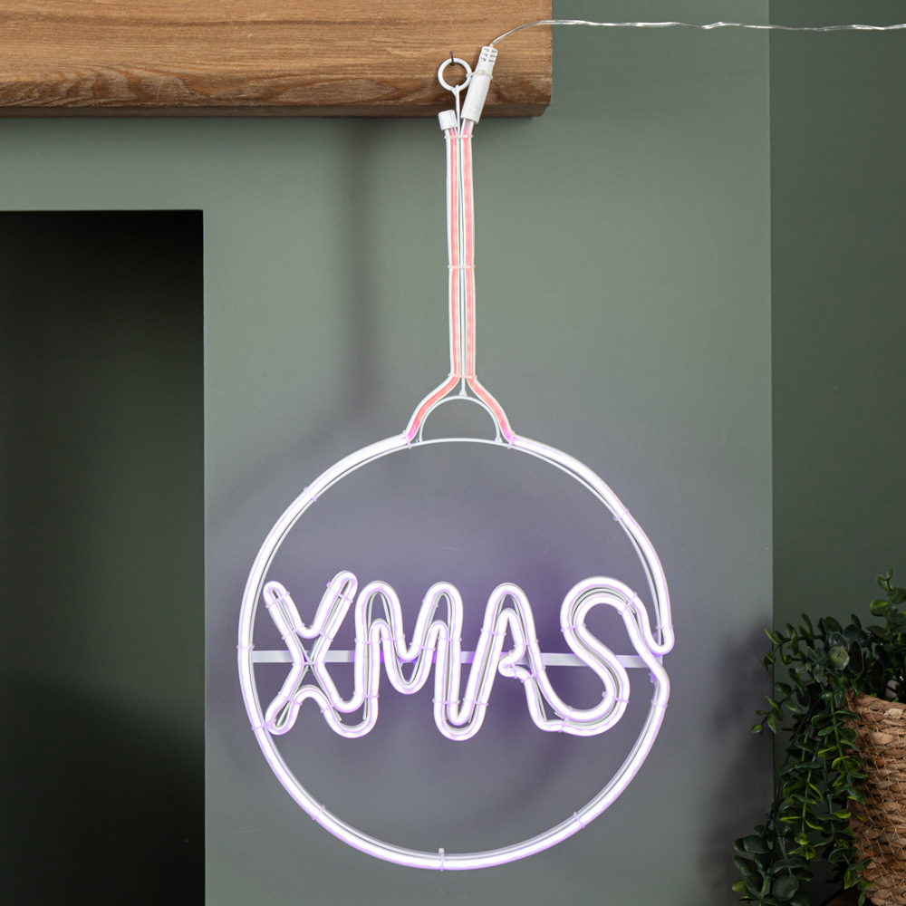 Samuel Alexander Multicolour LED Light Up Neon Bauble Christmas Decoration Image 4