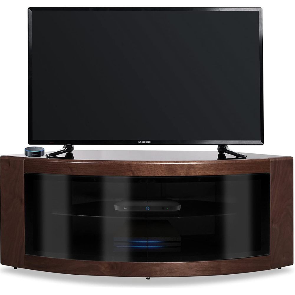 Centurion Supports Pangea 2 Door 2 Shelf Black Walnut TV Cabinet Image 4