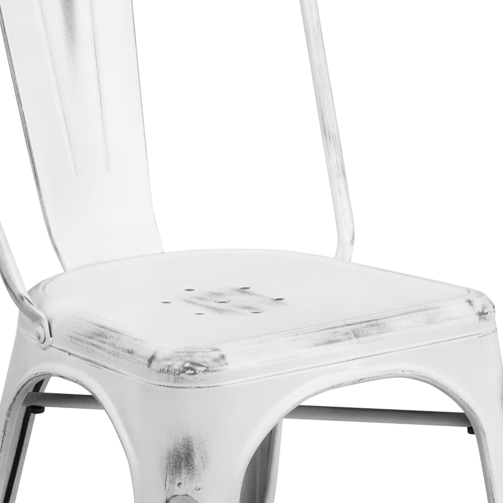 FWStyle Set of 4 White Assembled Steel Chairs Image 5