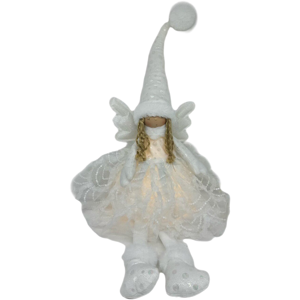Snowy LED Sitting Fairy - White Image 1