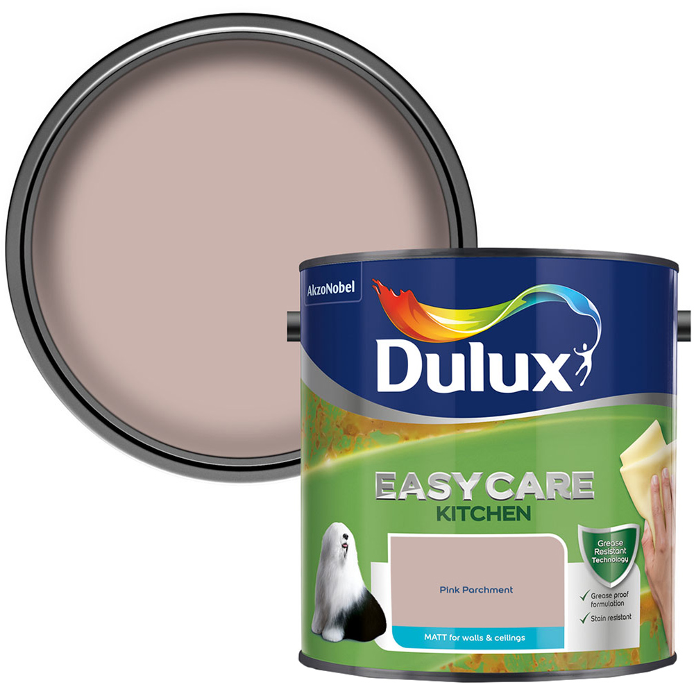 Dulux Easycare Kitchen Pink Parchment Matt Paint 2.5L Image 1