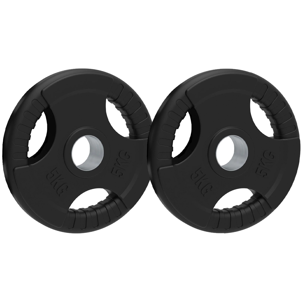Olympic Black Tri-Grip Rubber Weight Plates 1.25kg 2 Pack Image 1