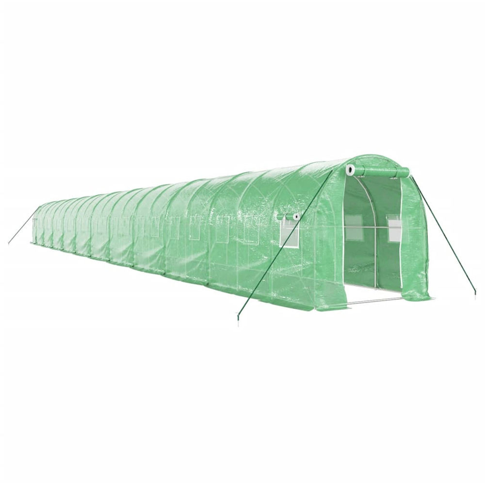 vidaXL Green Polyethylene Galvanised Steel Frame 72.1 x 6.5ft Greenhouse Image 1