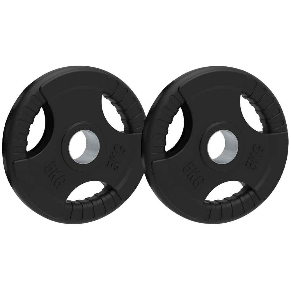 Olympic Black Tri-Grip Rubber Weight Plates 15kg 2 Pack Image 1