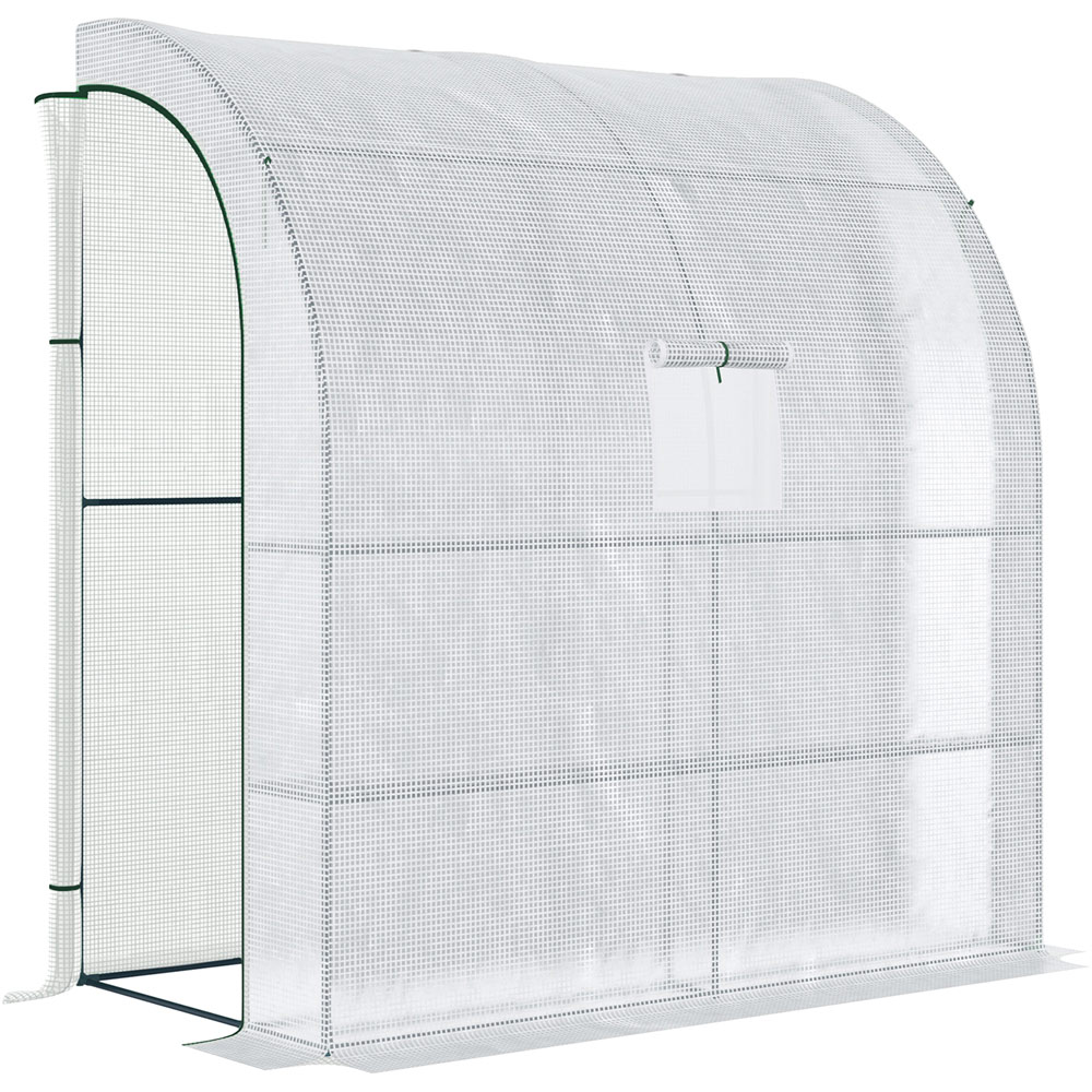 Outsunny White PE 3.3 x 6.6ft Polytunnel Greenhouse Image 1