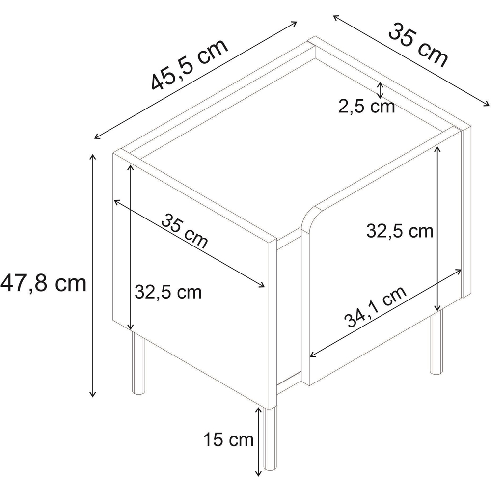 Decortie Norm Single Door Travertine Bedside Table Image 7