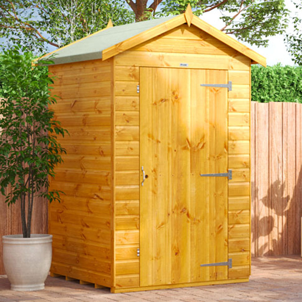 Power Sheds 4 x 4ft Apex Wooden Shed Image 2
