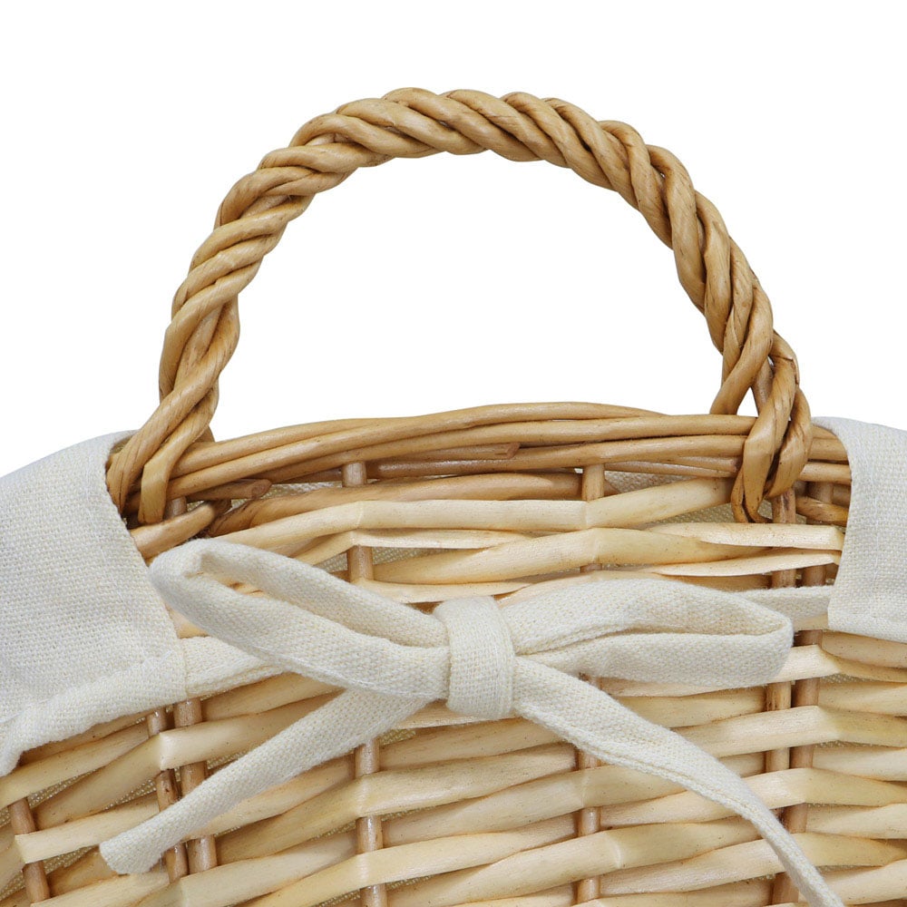 JVL 9L Acacia Honey Oval Willow Storage Basket Image 4