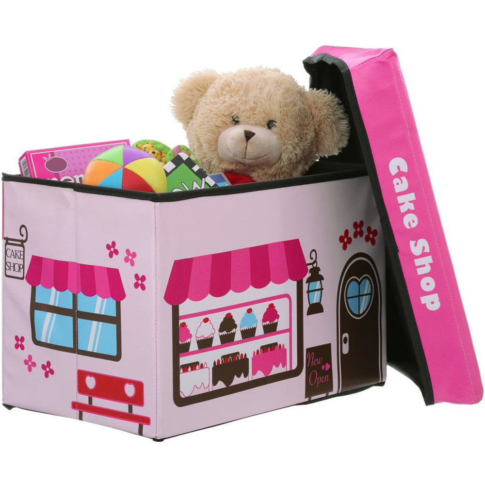 Premier Housewares Pink Cake Shop Storage Box and Seat Image 3