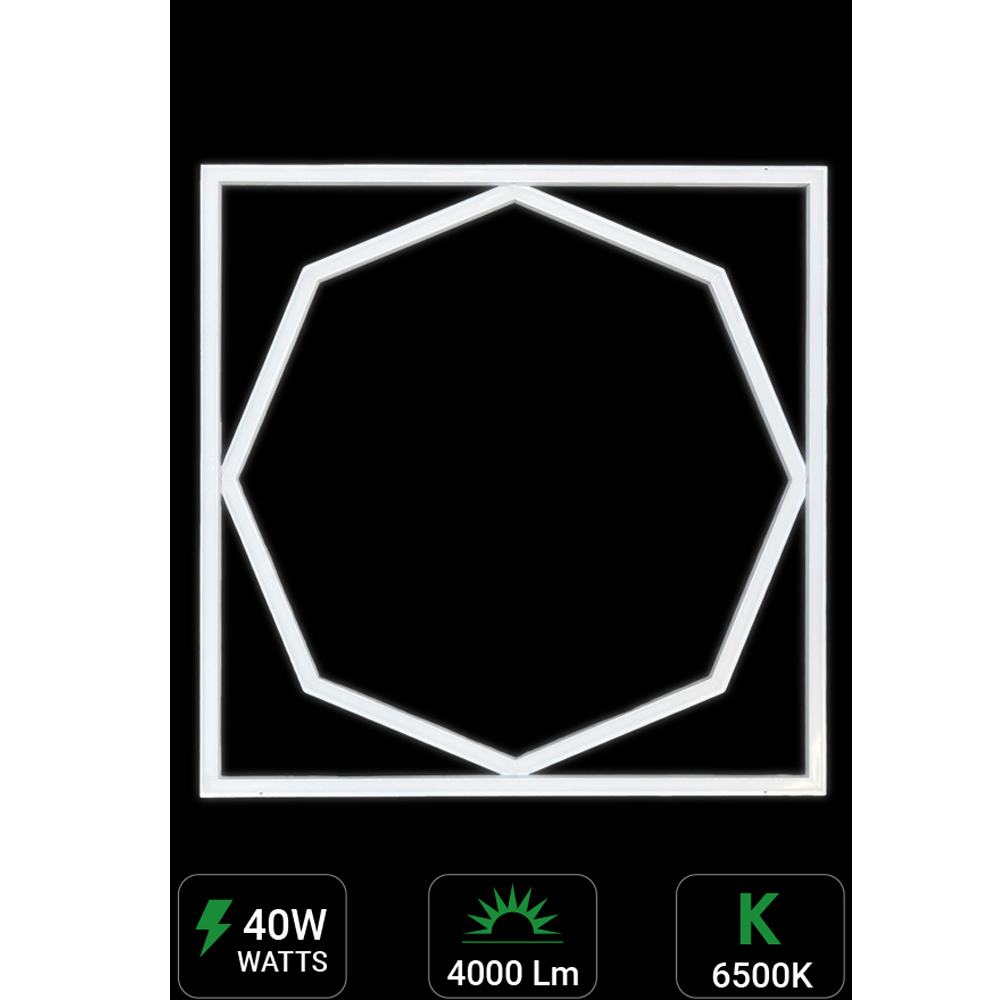 ENER-J 40W 6500K Cool White LED Frame Panel Light 60 x 60cm 6 Pack Image 6