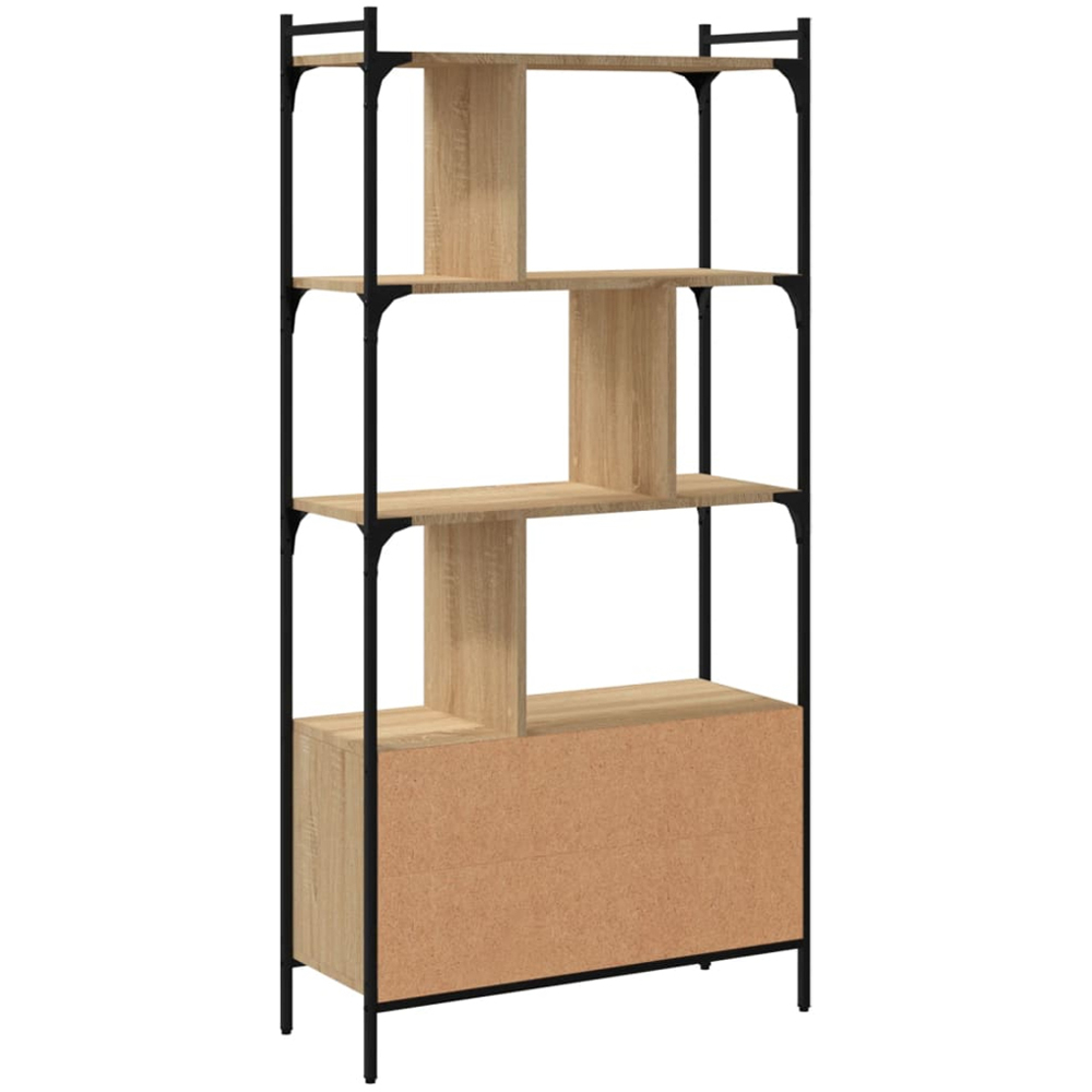 vidaXL 2 Door 6 Shelf Sonoma Oak Bookcase Image 6