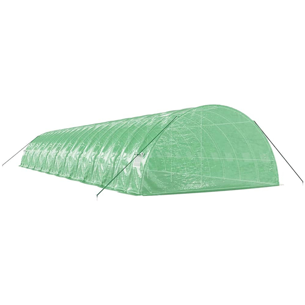 vidaXL Green Polyethylene Galvanised Steel Frame 65.6 x 19.6ft Greenhouse Image 2