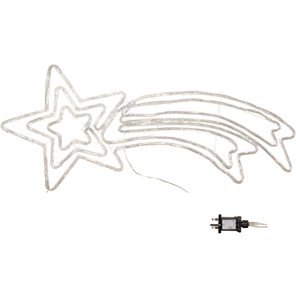 Samuel Alexander White LED Hanging Christmas Star Rope Light 118 x 46cm Image 2