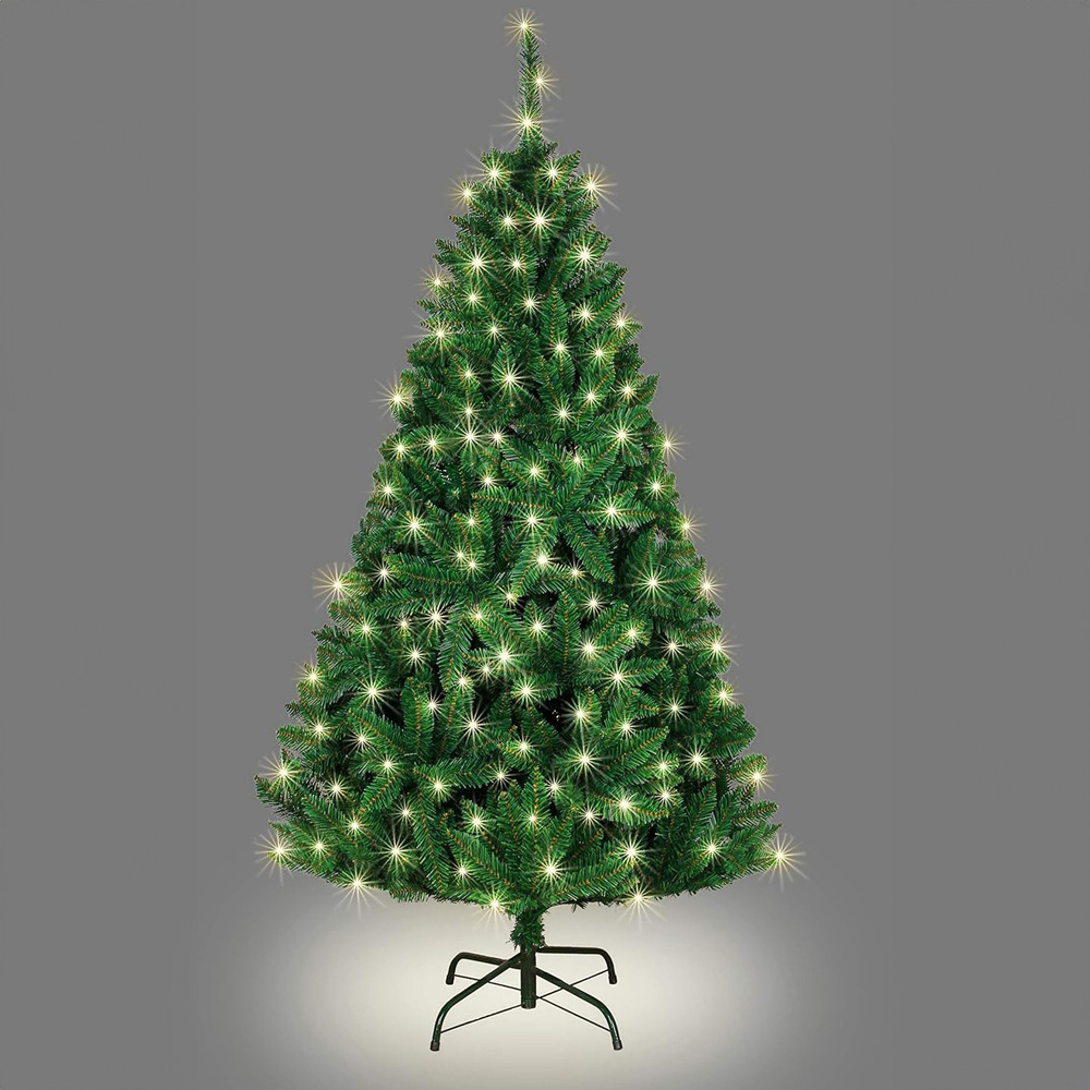 Shatchi Pre-Lit Deluxe Bushy Imperial Pine Artificial Christmas Tree 7ft Image 4