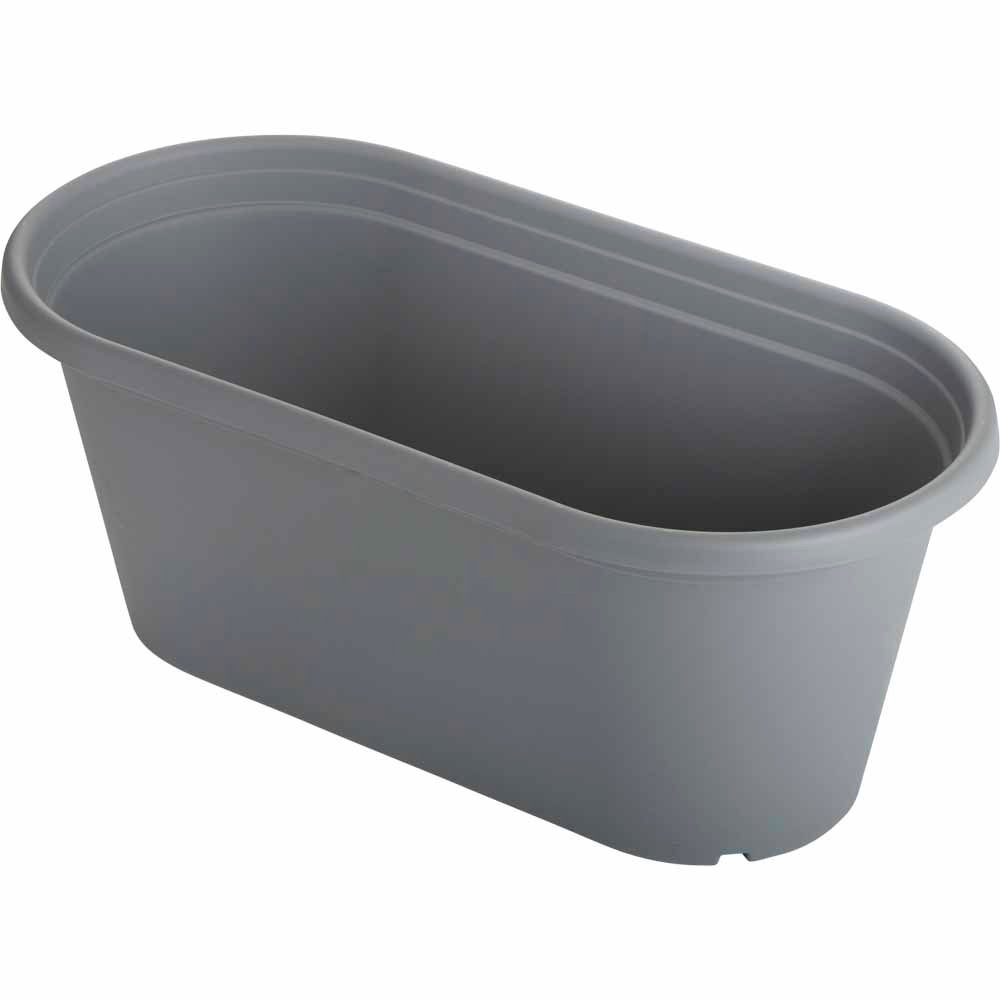 Clever Pots Grey Plastic Long Trough Pot 15L 60cm Image 3