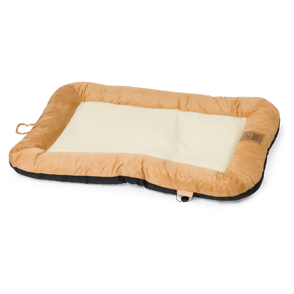 House Of Paws Large Tan Faux Sheepskin Crate Mat Image 1